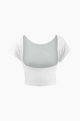 Soft Backless Crop Short Sleeve T-Shirt